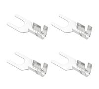 Be In Your Mind 100Pcs Non-Insulated Fork Terminal M4 Tinned Copper Spade Crimp Terminals for Automotive Motorcycle, 0.5-1.5mm²