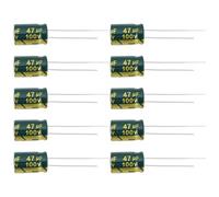 Be In Your Mind 10Pcs 47uF 100V 105°C Radial High Frequency Aluminium Electrolytic Capacitor ±20% Suitable for TV LCD Monitor Game Repair Parts 8x12mm