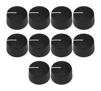 Be In Your Mind 10Pcs Equipment Control Knob 6.4mm Round Hole for Speaker Power Amplifier, Black