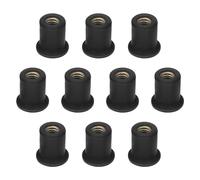 Be In Your Mind 10Pcs M6 Rubber Nuts Motorcycle Windshield Nuts Brass Insert Motorcycle Fairing Well Nut Compatible with Honda Compatible with Suzuki