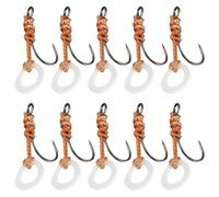 Be In Your Mind 10pcs Size 12 Barbless Pre-Tied Hook Hair Rig for Carp Fishing