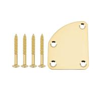 Be In Your Mind 1pc 4 Hole Curved Guitar Neck Plate with Screws Compatible with Telecaster Neck Compatible with Stratocaster Neck Bass Neck Gold
