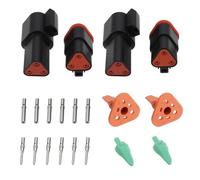 Be In Your Mind 2 Pairs 3-Pin Waterproof Connector Kit with Male Female Solid Terminals Compatible with Deutsch DT DT04-3S DT06-3S W3P W3S