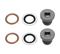 Be In Your Mind 2 Set Oil Drain Plug Screw 1218114 11128-00QAA 7703075210 Compatible with Citroen Compatible with Peugeot Copper Gasket Rubber Oil Seal Metal Oil Pan Drain Plug