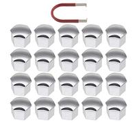 Be In Your Mind 20Pcs Chrome Silver Wheel Nut Caps Hub Bolt Covers 21mm Hexagonal Protectors with Removal Tool Compatible with Range Rover Evoque Ducato