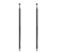 Be In Your Mind 2pcs 7 Sections Telescopic Antenna Aerial 145-740mm 8mm Diameter DAB FM Antenna Replacement for Radio TV VHF/UHF Wireless System