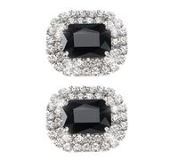 Be In Your Mind 2Pcs Crystal Shoe Clips Rhinestone Shoe Buckles Detachable Jewelry Clips Metal Removable Buckles for Wedding Dress Hat Black
