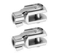 Be In Your Mind 2Pcs M6x1 Thread 32mm Length Air Cylinder Rod Clevis End Clevis Fork End Yoke Joint with Spring Pin Steel Zinc Plated Y Connector for Electronic Automatic Equipment