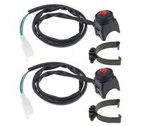 Be In Your Mind 2PCS Motorbike Horn Switch for 22mm Handlebars Motorcycle Engine Start Stop Switch Button Motorbike Replacement Accessories Black