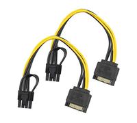Be In Your Mind 2pcs SATA 15-Pin Male to 8-Pin PCI-Express Female Power Adapter Cables Interchangeable 6 Pins Connector for Hard Disk Drive
