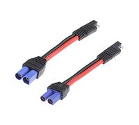 Be In Your Mind 2x 10AWG Silicone Wire SAE Plug To EC5 Female/Male Connector 15cm Power Cord Solar Battery Charging Automotive Adapter Cable