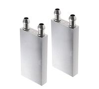 Be In Your Mind 2x Aluminum Water Cooling Block 40x80x12mm for Water Cooler Heat Sink System CPU Graphics Radiator Heatsink with 9mm Nozzle