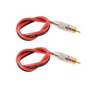 Be In Your Mind 2x RCA Male Plug to Bare Wire Audio Cable 14AWG Silicone Cord 30cm for Speaker, Amplifier, TV, DVD/CD Player
