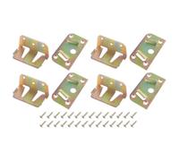 Be In Your Mind 4 Sets Bed Rail Brackets Metal Connecting Corners Bed Connectors Bed Centre Beam Support Fitting for Bed Beam Support Bed Frame Fixing, Colored Zinc