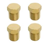 Be In Your Mind 4pcs 1/8inch NPT Male Thread Brass Pipe Plug Hex Outernal Head Socket Fitting for Blocking Off Intake Manifold Water Ports Water Pump Ports Gold
