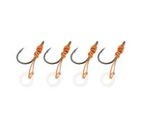 Be In Your Mind 4pcs Size 12 Barbed Pre-Tied Hook Hair Rig for Carp Fishing Accessories