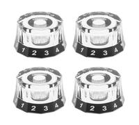 Be In Your Mind 4PCS Transparent Electric Guitar Control Knobs 18-Spline Bell Top Hat Knobs 25.8x21x13.3mm Shaft Diameter 6mm Dodecagonal Guitar Volume Knob