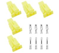 Be In Your Mind 5 Sets of 2 Pin Car Connector Sockets Male and Female Plugs with Terminal Waterproof Shell Wire Harness Plugs Suitable for Motorcycles Cars,Yellow