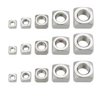 Be In Your Mind 50pcs 304 Stainless Steel Square Nuts M5 M6 M8 M10 M12 Nuts Assortment Kit for Civil Furniture Equipment Construction Electrical Appliances