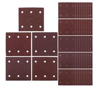 Be In Your Mind 50x 114x102mm Sander Paper Hook and Loop Disc Kit 40/60/80/100/120 Grit 6 Holes for Polishing Wood Metal Plastic Compatible with Makita BO4555 BO4554 BO4561