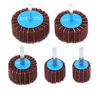 Be In Your Mind 5PCS Coarse Fleece Interleaf Flap Sanding Wheels Pad 120 Grit 6mm Shank Sanding Disc Nylon Fiber Abrasive Scouring Pad for Rotary Tool 25/30/40/50/60mm Red