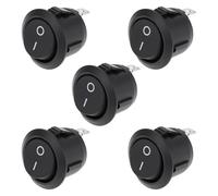 Be In Your Mind 5Pcs ON/OFF Rocker Switch Single Pole Non-Illuminated 12V DC 10A, 4.8mm Terminals 20mm Panel Mount