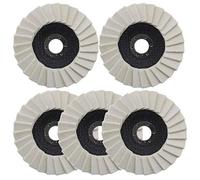 Be In Your Mind 5Pcs Wool Felt Polishing Wheel 5Inch/125mm Serrated Washer Flap Felt Disc for Stainless Steel Glass Metals Aluminium Angle Grinder Buffing Wheel