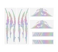 Be In Your Mind 6Pcs Claw Marks Car Sticker Rear View Mirror Stickers Monster Scary Eyes Car Decal Self Adhesive Sticker Car Decoration PET Colors