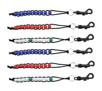 Be In Your Mind 6Pcs Golf Bead Counter Golf Shot Score Counter Golf Shot Counter Bracelets Plastic Golfer Stroke Counter with Clip for Men Women Kids White Red Blue
