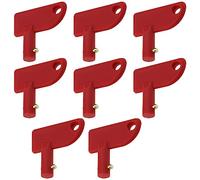Be In Your Mind 8PCS Car Battery Isolator Switch Key, Red, Mechanical Rotary ON-OFF Switch, 14mm Stud, 300A 60V DC