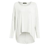 Be Jealous Womens Oversized Baggy Stretchy Off Shoulder High Low Dip Dipped Hem Top