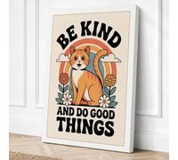Be Kind and Do Good Things Canvas Wall Art Print 36x24 Inch