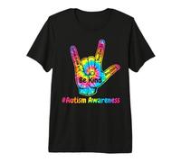 Be Kind ASL Love Sign Language Hand Autism Awareness Premium T-Shirt