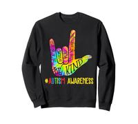 Be Kind ASL Love Sign Language Hand Autism Awareness Tie Dye Sweatshirt