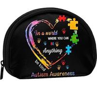 Be Kind Autism Awareness Day in A World Where You Can Be Anything Coin Purse Wallet Women and Girls Cute Fashion Bag Change Pouch Key Holder Women Purse Gift