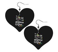 Be Kind Autism Awareness Day In A World Where You Can Be Anything Leather Earrings For Women Dangle Earring Drop Heart Pendant With Hook Gifts For Adult Girl