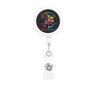 Be Kind Autism Awareness Day in A World Where You Can Be Anything Retractable Badge Holder Reel Clip Id Card Holder forNurse Student Office Worker