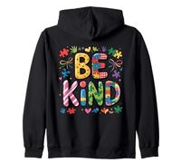 Be Kind Autism Teacher - Autism Awareness Mom Dad Kindness Zip Hoodie