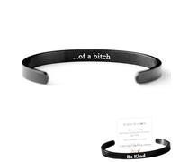 Be Kind Black Bangle, Be Kind...of a Bitch Inspirational Cuff Bracelets, Stainless Steel Handmade Engraved Motivational Bangle Bracelet Inspirational Jewelry Gifts for Women
