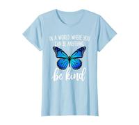 Be Kind Blue Butterfly - Positive Quote T-Shirt
