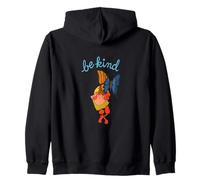 Be Kind Butterfly Girl with Heart Glasses Retro Whimsical Zip Hoodie