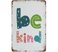 Be Kind Classroom Decor Funny Metal Sign Kids Room Wall Art Decor Rainbow Inspirational Quotes Vintage Tin Signs for Home and Kitchen Bar Cafe Garage Wall Decor 12x16inch