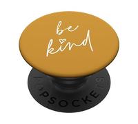 Be Kind - Cute Positive Inspirational Saying (Mustard) PopSockets Swappable PopGrip