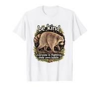Be Kind Cute Raccoon Forest Friend Jimothy Joke Trash Value Graphic T-Shirt, Men, White, L