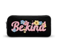 Be Kind Flower Novelty Pencil Cases Multipurpose Large Pen Pouch Makeup Storage Bag