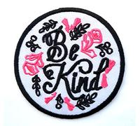 Be Kind Fun Life White Clothing Jacket Shirt Badge Iron on Sew on Embroidered Patch