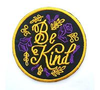 Be Kind Fun Life Yellow Clothing Jacket Shirt Badge Iron on Sew on Embroidered Patch
