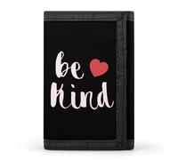 Be Kind Heart Cloth Wallet Card with Holder Trifold Pocket Slim Wallets