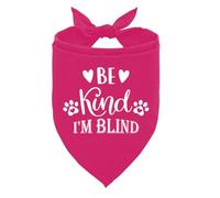 Be Kind I’m Blind Dog Bandana, Deep Pink Dog Bandana, Pet Dog Scarf Accessories, Pet Dog Triangle Scarf, Funny Cute Dog Bandana, Dog Bandana for Large Dogs, Dog Bandana Pet Scarf (L)