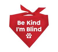 Be Kind I'm Blind Dog Bandana (Red, OS 352)